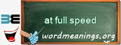 WordMeaning blackboard for at full speed